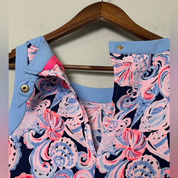 Lilly Pulitzer Angie Stretch Shift Dress In High Tide Navy Its For Shore Size 8 - Picture 11 of 16